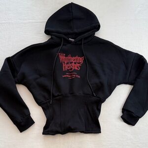 Wuthering Heights Black Hoodie Red Logo Corset Promotional Hoodie Size L